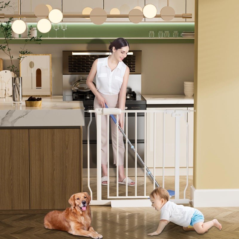 HOOOEN Small Narrow Baby Gate for Stairs Doorways Hallways 24 Inch to 29 Inch Wide Pressure Mounted Baby Gate Walk Through Child Gates for Kids or Pets Indoor Safety Gates - Image 5